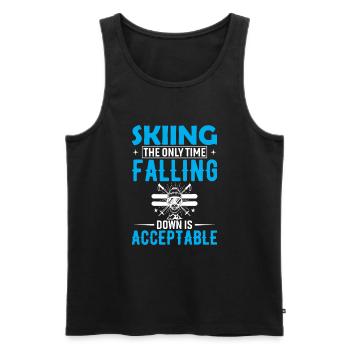 Skiing: The Only Time Falling Down Is Acceptable. - Men's Premium Organic Tank Top - black - Front - AI Model Male 178 light (178cm)