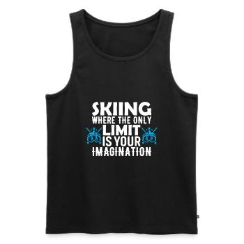 Skifahren: Wo die einzige Grenze Ihre Vorstellungskraft ist. - Männer Premium Bio Tank Top - Schwarz - Vorne - AI Model Male 178 light (178cm)