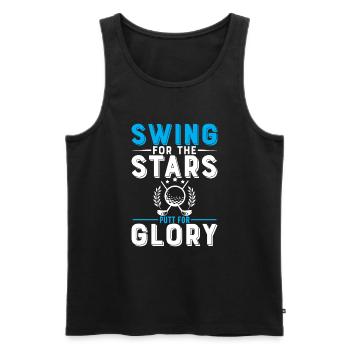 Swing For The Stars, Putt For Glory. - Men's Premium Organic Tank Top - black - Front - AI Model Male 178 light (178cm)