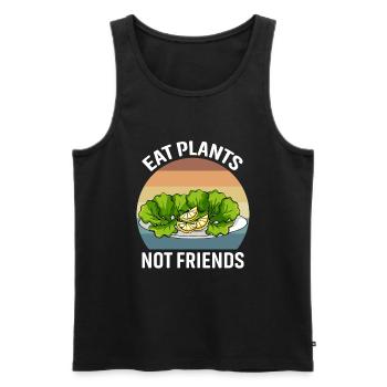 Mangez des plantes, pas des amis - Débardeur bio Premium Homme - noir - Devant - Michal (187cm)