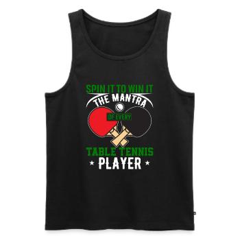 Tournez-le pour le gagner - le mantra de chaque table tenn - Débardeur bio Premium Homme - noir - Devant - Michal (187cm)