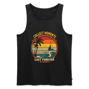 Collect moments, not things; summer memories last - Men's Premium Organic Tank Top - black - Front - AI Model Male 178 light (178cm)