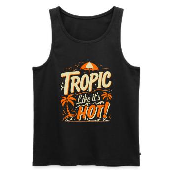 Tropique comme s’il faisait chaud ! - Débardeur bio Premium Homme - noir - Devant - AI Model Male 178 light (178cm)