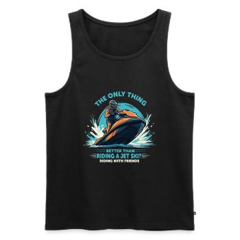 La seule chose meilleure que de faire du jet ski ? Monté - Débardeur bio Premium Homme - noir - Devant - AI Model Male 178 light (178cm)