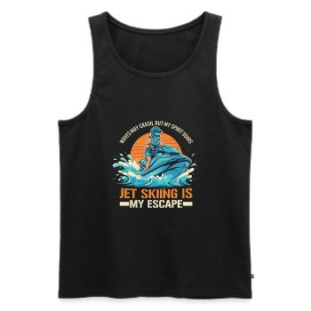 Waves may crash, but my spirit soars - Jet Skiing - Men's Premium Organic Tank Top - black - Front - Michal (187cm)