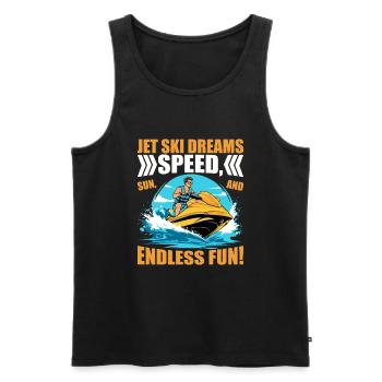 Jet Ski dreams: speed, sun, and endless fun! - Men's Premium Organic Tank Top - black - Front - AI Model Male 178 light (178cm)