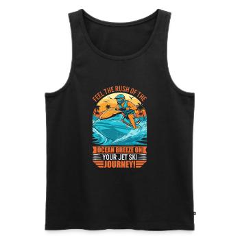 Spüren Sie das Rauschen der Meeresbrise auf Ihrem Jetski - Männer Premium Bio Tank Top - Schwarz - Vorne - AI Model Male 178 light (178cm)