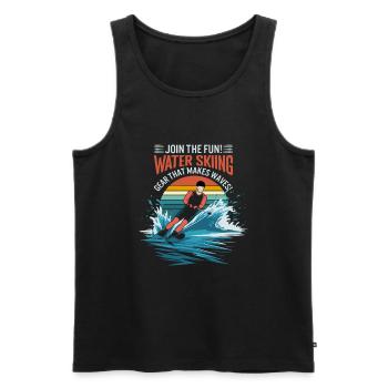 Join the fun! Water skiing gear that makes waves! - Men's Premium Organic Tank Top - black - Front - Michal (187cm)