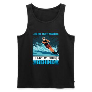 Glide over water, leave worries behind. - Men's Premium Organic Tank Top - black - Front - Michal (187cm)