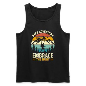 Seek adventure, embrace the hunt. - Men's Premium Organic Tank Top - black - Front - Michal (187cm)