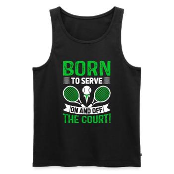 Geboren, um aufzuschlagen – auf und neben dem Platz! - Männer Premium Bio Tank Top - Schwarz - Vorne - AI Model Male 178 light (178cm)