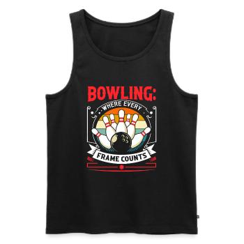 Bowling : où chaque image compte ! - Débardeur bio Premium Homme - noir - Devant - Michal (187cm)