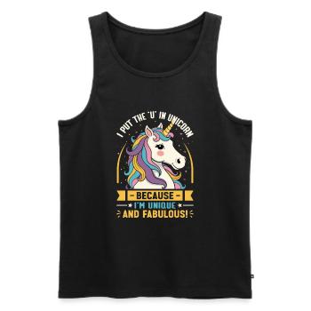 I put the ‘U’ in unicorn - because I’m unique and - Men's Premium Organic Tank Top - black - Front - Michal (187cm)