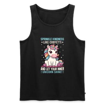 Streuen Sie Freundlichkeit wie Konfetti und lassen Sie Ihren inneren - Männer Premium Bio Tank Top - Schwarz - Vorne - AI Model Male 178 light (178cm)