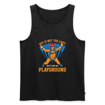 Der Himmel ist nicht die Grenze, es ist mein Spielplatz - Männer Premium Bio Tank Top - Schwarz - Vorne - Michal (187cm)