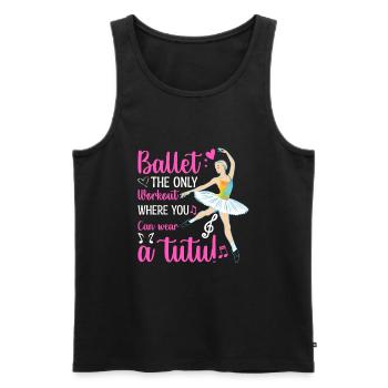 Le ballet : le seul entraînement où l’on peut porter un tutu - Débardeur bio Premium Homme - noir - Devant - Michal (187cm)