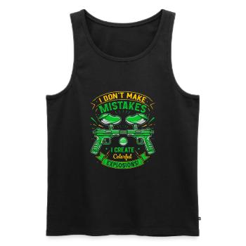 I don’t make mistakes; I create colorful explosion - Men's Premium Organic Tank Top - black - Front - Michal (187cm)