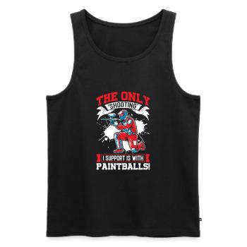 Das einzige "Schießen", das ich unterstütze, ist mit Paintballs! - Männer Premium Bio Tank Top - Schwarz - Vorne - Michal (187cm)