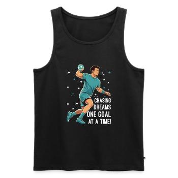 Chasing dreams, one goal at a time! - Men's Premium Organic Tank Top - black - Front - AI Model Male 178 light (178cm)