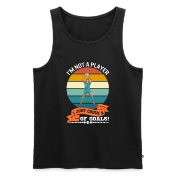 Ich bin kein Spieler. Ich zerquetsche einfach viel... von Zielen! - Männer Premium Bio Tank Top - Schwarz - Vorne - AI Model Male 178 light (178cm)