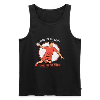 I came for the goals, stayed for the chaos! - Men's Premium Organic Tank Top - black - Front - Michal (187cm)