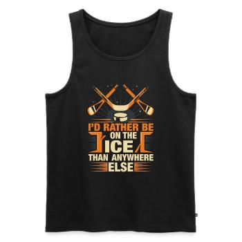 Ich bin lieber auf dem Feld als irgendwo anders. - Männer Premium Bio Tank Top - Schwarz - Vorne - Michal (187cm)