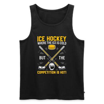 Eishockey: Wo es kalt ist, aber der Wettbewerb - Männer Premium Bio Tank Top - Schwarz - Vorne - Michal (187cm)