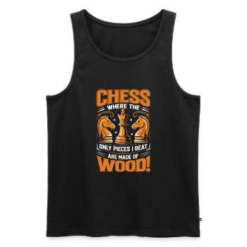 Schach: Wo die einzigen Figuren, die ich schlage, aus zwei Figuren bestehen - Männer Premium Bio Tank Top - Schwarz - Vorne - AI Model Male 178 light (178cm)