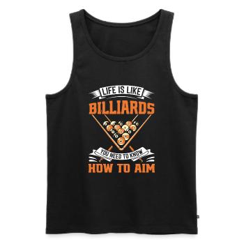 Das Leben ist wie Billard: Du musst wissen, wie man KI macht - Männer Premium Bio Tank Top - Schwarz - Vorne - Michal (187cm)