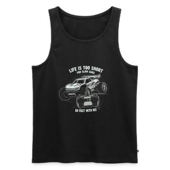 Life is too short for slow cars; go fast with RC! - Men's Premium Organic Tank Top - black - Front - AI Model Male 178 light (178cm)