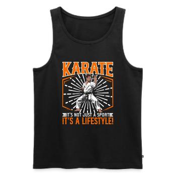 Karate: It’s not just a sport; it’s a lifestyle! - Men's Premium Organic Tank Top - black - Front - Michal (187cm)