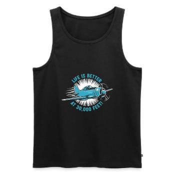 Life is better at 30,000 feet! - Men's Premium Organic Tank Top - black - Front - Michal (187cm)