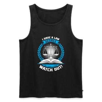 I have a law degree and a sense of humor - watch o - Men's Premium Organic Tank Top - black - Front - Michal (187cm)