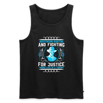 Defending rights and fighting for justice - one ca - Men's Premium Organic Tank Top - black - Front - Michal (187cm)