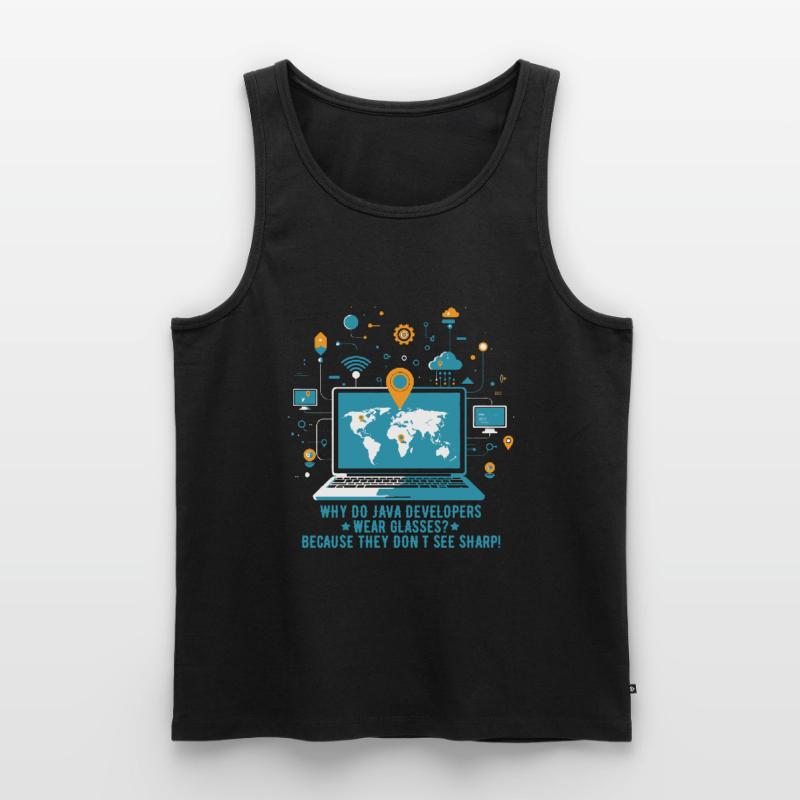 Why do Java developers wear glasses? Because they Men's Premium Organic Tank Top