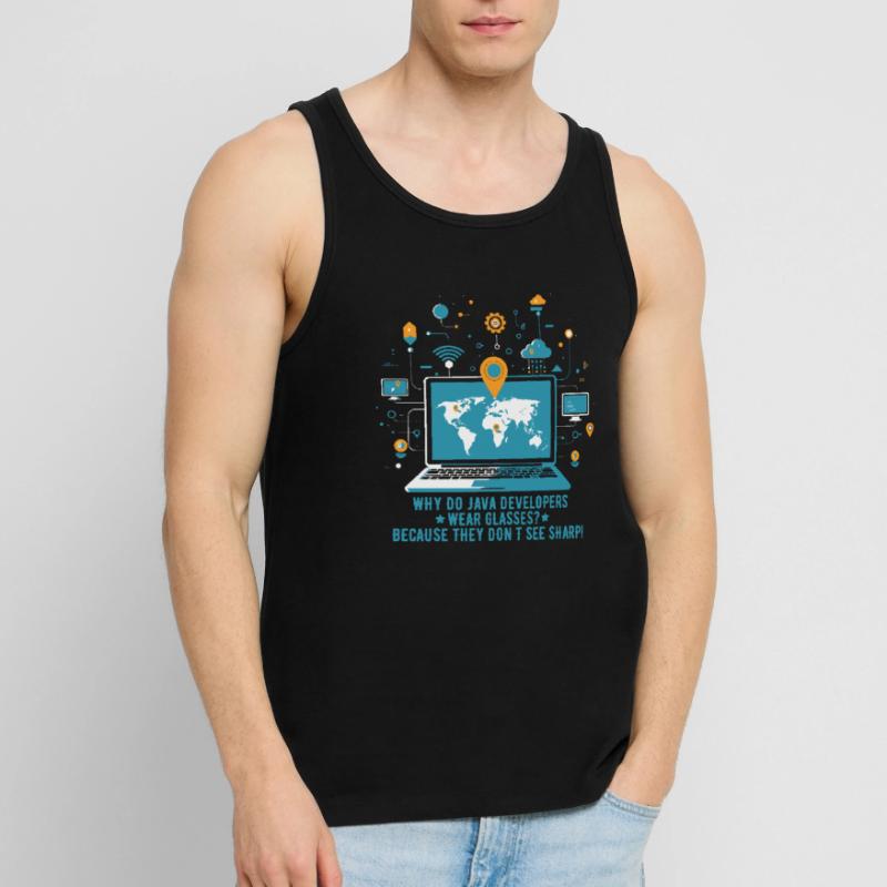 Why do Java developers wear glasses? Because they Men's Premium Organic Tank Top