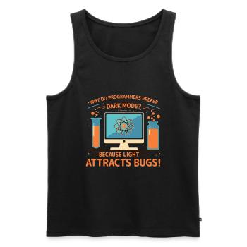 Why do programmers prefer dark mode? Because light - Men's Premium Organic Tank Top - black - Front - AI Model Male 178 light (178cm)
