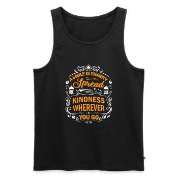 A smile is charity; spread kindness wherever you g - Men's Premium Organic Tank Top - black - Front - AI Model Male 178 light (178cm)