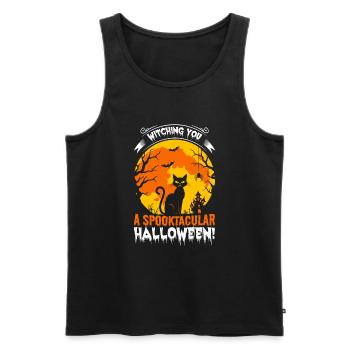 Witching you a spooktacular Halloween! - Men's Premium Organic Tank Top - black - Front - Michal (187cm)