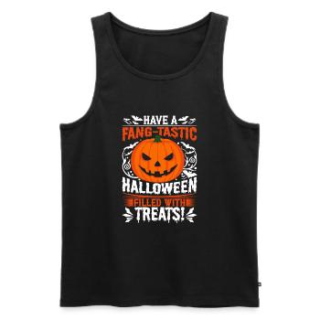 Habt ein fang-tastisches Halloween voller Leckereien! - Männer Premium Bio Tank Top - Schwarz - Vorne - Michal (187cm)