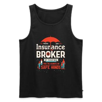 With an insurance broker by your side, you're alwa - Men's Premium Organic Tank Top - black - Front - Michal (187cm)