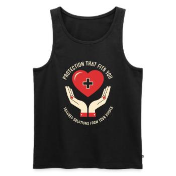 Protection that fits you – tailored solutions from - Men's Premium Organic Tank Top - black - Front - Michal (187cm)