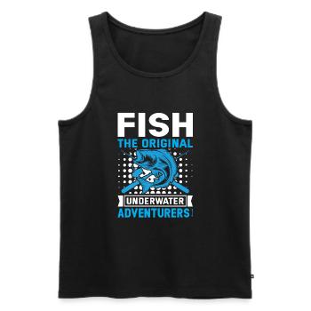 Poissons : Les premiers aventuriers sous-marins ! - Débardeur bio Premium Homme - noir - Devant - AI Model Male 178 light (178cm)