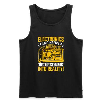 Electronics engineers: We turn ideas into reality! - Men's Premium Organic Tank Top - black - Front - Michal (187cm)
