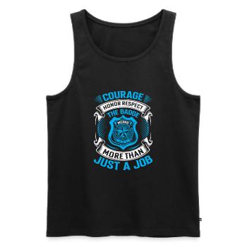 Mut, Ehre, Respekt: Das Abzeichen bedeutet mehr als - Männer Premium Bio Tank Top - Schwarz - Vorne - Michal (187cm)