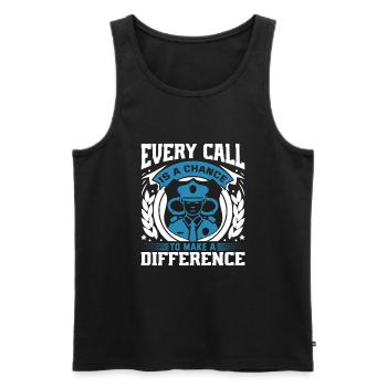 Every call is a chance to make a difference. - Men's Premium Organic Tank Top - black - Front - Michal (187cm)