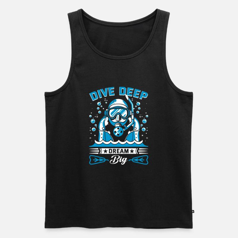 Dive deep, dream big! - Men's Premium Organic Tank Top - black