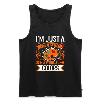 I’m just a painter lost in a world of colors. - Men's Premium Organic Tank Top - black - Front - AI Model Male 178 light (178cm)