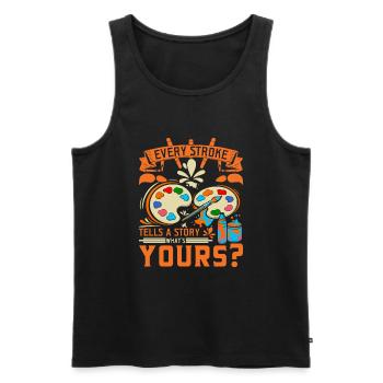 Die Bürsten in der Hand, Träume im Kopf. - Männer Premium Bio Tank Top - Schwarz - Vorne - Michal (187cm)