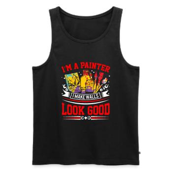 I’m a painter - I make walls look good! - Men's Premium Organic Tank Top - black - Front - Michal (187cm)